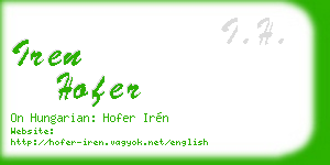 iren hofer business card